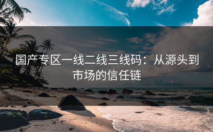 国产专区一线二线三线码：从源头到市场的信任链