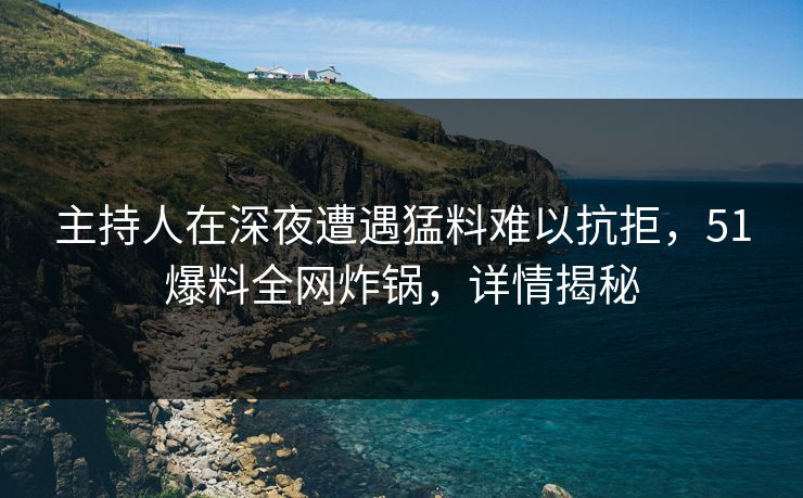 主持人在深夜遭遇猛料难以抗拒，51爆料全网炸锅，详情揭秘